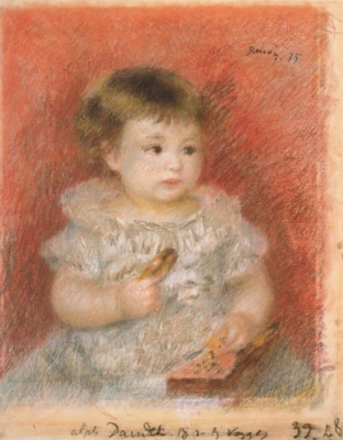 ピエール＝オーギュスト・ルノワール《リュシアン・ドーデの肖像》（松岡美術館蔵）