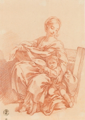 フランソワ・ブーシェ《幼児イエスを抱えて座る聖母》