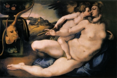 ポントルモ（本名ヤコポ・カルッチ）ミケランジェロの下絵にもとづく《ヴィーナスとキューピッド》（フィレンツェ、アカデミア美術館蔵）