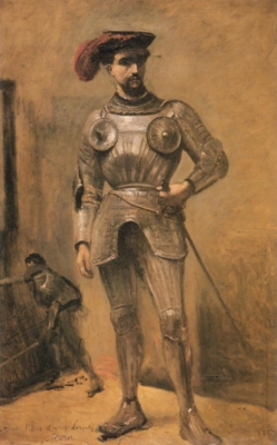 ジャン＝バティスト＝カミーユ・コロー《甲冑をつけた男－騎士》（ルーヴル美術館蔵）