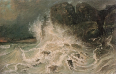 ポール・ユエ《グランヴィル岬の砕け散る波》